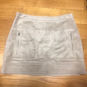 BCBG tan suede mini skirt